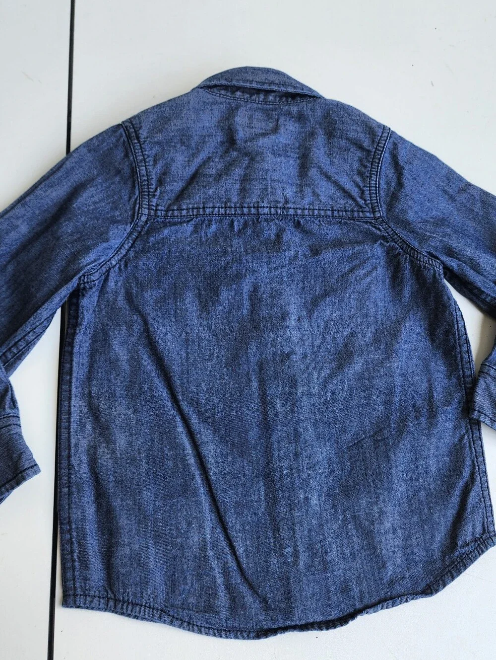 Lot Of 3 Boys Osh Kosh Place Shirt Blue Denim Yellow Plaid Button Toddler Sz 4T